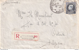 DDX 295 -- Lettre Recommandée TP Montenez POSTES MILITAIRES 1 En 1925 Vers OSTENDE - Origine JULICH Allemagne - Lettres & Documents