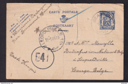 DDBB 027 -- Relations Avec Le CONGO - Entier Petit Sceau BARBENCON Via BEAUMONT 6 III 1945 Vers LEOPOLDVILLE 18/5/45 - WW II (Covers & Documents)