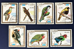 CUBA 1991, AVES AUTÓCTONAS, Postal Expres Internacional, Complete Issue USED, RARE!! - Usati
