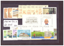 MACAU - ANNEE COMPLETE 1986 ( SANS  LE BLOC 4 )  ** ( SANS CHARNIERE / MNH )   COTE: 327 €  -  ( WARNING: NO PAYPAL ) - Full Years