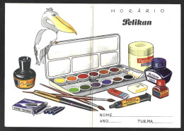 School Timetable 1965. Pelican. Pelikan. Paints. Guachos. Stundenplan 1965. Pelikan. Pelikan. Farben. Guachos. - Welt
