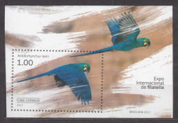 Cuba 2017 Birds Parrot Block, Mint Never Hinged - Ongebruikt