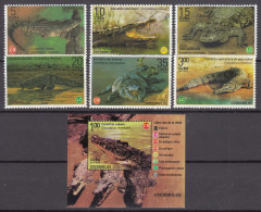 Cuba 2020 Crocodiles Mint Never Hinged Complete Set + Block - Ungebraucht