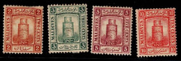 MALDIVES 1909 MINARETT MI No 7-10 MLH VF!! - Maldiven (...-1965)