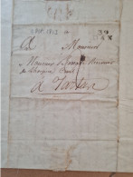 LETTRE DE POUILLON CACHET 39 DAX POUR HOSPCE CIVIL 1813 - Non Classés