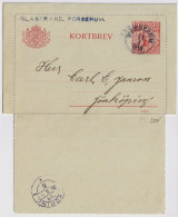 SUÈDE / SWEDEN - 1916 - Letter-Card Mi.K13 10ö Red (d.1115) Used FORSERUM To JÖNKÖPING - Entiers Postaux