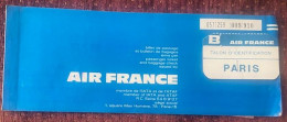 AIR FRANCE, ,TICKET ,1972 - Europe