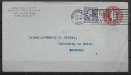 USA  Lettre PAP 1924 New York - 1921-40