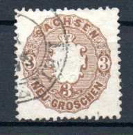 Col33 Allemagne Anciens états Saxe  N° 17 Oblitéré Cote : 12,00€ - Saxony