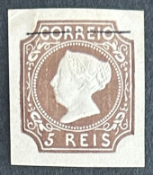 POR0001RMH1 - Queen D. Maria II - 5 Reis MH Non Perforated Reprinted Stamp - Portugal - 1885 - Unused Stamps
