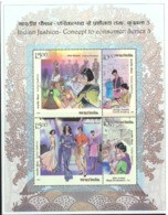 India 2019 Inde Indien Indian Fashion Through The Ages 3 Concept To Consumer Miniature Sheet Block MNH - Blokken & Velletjes