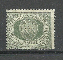 SAN MARINO 1892 Michel 13 Bollo Postale (*) Mint No Gum/ohne Gummi - Nuovi