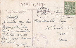 14-18 CP Cliffs And Pier FOLKESTONE 23 III 1918   Correspondance Belge -   "CERCLE MILITAIRE ALBERT" - Niet-bezet Gebied