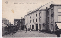 CPA WAREMME Place De La Station  Obl 14-18 + Censure  - Waremme