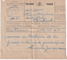 Télégramme Telegram  Déposé à NAMUR Obl Bleue JODOIGNE GELDENAKEN 13 IX 1930  - Telegrammen