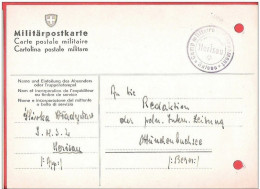 Militär Postkarte Interné Polonais SUISSE  HERISAU Vers MUNCHENBUCHSEE Internierten   Internement  Camp 1942 - Campo De Prisioneros