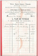 Ancienne Petite Facture SCHAERBEEKimprimerie Papeterie Lithographie Chaussée De Haecht, 1 En 1891 - Drukkerij & Papieren