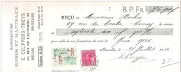 TP 403 Leopold III Sur  Mandat (ou Reçu) Pub Robe Manteau CEUPPENS THEYS Rue De L'automne à IXELLES +  Timbre Fiscal - Documents