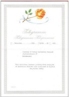 SUISSE Télégramme Illustré  Telegramm Telegramma Avec Enveloppe TELEGRAPH ZURICH 13 X 56 Rose Ruban - Télégraphe