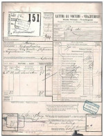 Lettre De Voiture Chemin De Fer Etat Belge MONS 9 XII 1911 Vers ERQUELINNES 11 XII 1911 (en Bleu) Nord Belge - Nord Belge