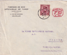 L Fabrique De Soie Mixte Affr. Méc B 108  + Albert Casquette TP 317 Obl TUBIZE Obl 12 VII 1933 Vers Tchécoslovaquie R - ...-1959