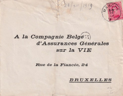 L ASSURANCES Rue De La Fiancée 24 Bruxelles  TP 138 Obl 28 XII 19 MARCHE Sans Date - Fortune - Fortune (1919)