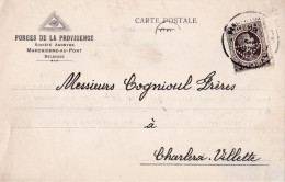 CP Commerciale  FORGES PROVIDENCE Marchienne-au-Pont TP Houyoux Perforé Oeil !  Obl 28 V 1926  Vers Fonderie Charleroi - 1909-34