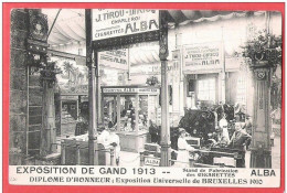 CP EXPOSITION De GAND 1913 Stand  De Fabrication Des Cigarettes ALBA -  TABAC Manufacture TIROU DIRIQ - Tabac