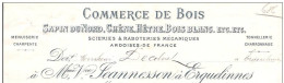 Ancienne Facture ERQUELINNES Jeannesson Commerce De Bois Sapin Chêne Hêtre Bois Blanc 1911 - Sonstige & Ohne Zuordnung