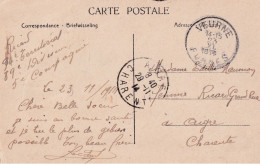 14-18  Non Envahi  CP  Obl VEURNE FURNES 23 XI 1914 !!!  Vers France Aigre En Charente Texte !!! - Zone Non Occupée