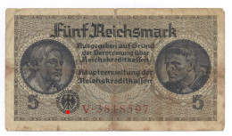 Reichskreditkassenschein 1939 Fünfmarkschein Der Reichskreditkasse Von 1939, 2. Weltkrieg, Ro. 553 - 5 Reichsmark