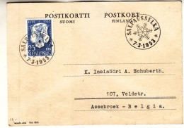 Finlande - Carte Postale De 1953 - Oblit Salpausselka - Armoiries - - Covers & Documents