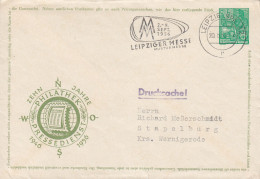 Germany DDR Postal Stationery Ganzsache Entier PRIVATE Print 'PHILATHEK' Slogan 'Leipziger Messe' LEIPZIG 1956 - Enveloppes Privées - Oblitérées