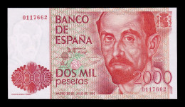 España Spain 2000 Pesetas J. Ramón Jiménez 1980 Pick 159 Sin Serie Sc Unc - [ 4] 1975-… : Juan Carlos I