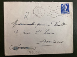 LETTRE TP M. DE MULLER 20F OBL.MEC.5-1 1959 LANCIEUX COTES DU NORD (22) DERNIER JOUR DE TARIF - 1955-1961 Marianne Van Muller