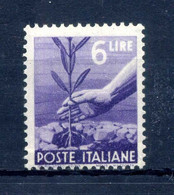 1945-48 ITALIA REPUBBLICA SERIE DEMOCRATICA 6 Lire MNH ** - 1946-60: Mint/hinged