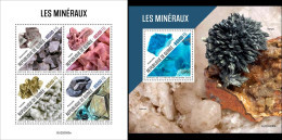 Guinea 2022, Minerals, 4val In BF+BF - Minéraux