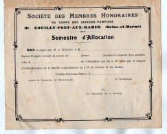 VP22.190 - 19?? - Bon Vierge De La Société Des Membres.. Du Corps Des Sapeurs - Pompiers De COUILLY - PONT - AUX - DAMES - Feuerwehr