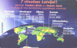 Latvia:Used Phonecard, Lattelekom, 3 Lati, Alpinists, Highest Mountains, 2003 - Latvia