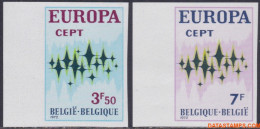 België 1972 - Mi:1678/1679, Yv:1623/1624, OBP:1623/1624, Stamp - □ - Europe 1972 Stars - 1961-1980