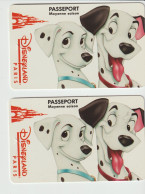 6692 Lot De 2 Pass Ticket PASSEPORT DISNEYLAND PARIS CHIEN DOG 1995 One Hundred And One Dalmatians LES 101 DALMATIENS - Passaporti  Disney