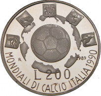 REPUBBLICA  1989  ITALIA '90 DITTICO  Lire 200 + 500 AG - Herdenking