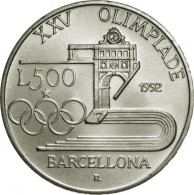 REPUBBLICA  1992  OLIMPIADI BARCELLONA  Lire 500 AG - Conmemorativas