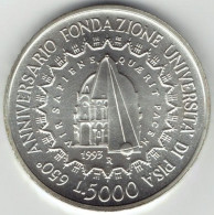 REPUBBLICA  1993  UNIVERSITA' PISA   Lire 5000 AG - Conmemorativas