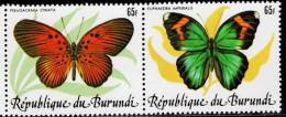 TT0612 Burundi 1984 Beautiful Butterfly 2V Company MNH - Neufs