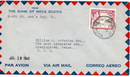 66655 - Jamaica - 1948 - 6d KGVI EF A LpBf ST ANN'S BAY -> Downingtown, PA (USA) - Jamaica (...-1961)