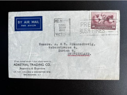 AUSTRALIA 1946 AIR MAIL LETTER MELBOURNE TO ZURICH 21-11-1946 AUSTRALIE - Brieven En Documenten