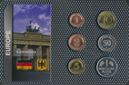 BRD 1990 Stgl./unzirkuliert Kursmünzen 1990 1 Pfennig Bis 1 Mark (10092190 - Ongebruikte Sets & Proefsets