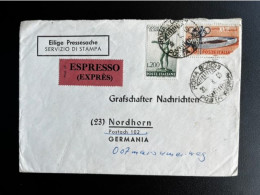 ITALY ITALIA 1960 EXPRESS LETTER ROME ROMA TO NORDHORN 30-08-1960 ITALIE ESPRESSO - Brieven En Documenten