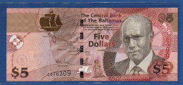 BAHAMAS - P.72 – 5 Dollars 2007 UNC, S/n C076309 - Bahamas